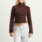 House Of Sunny Women's Chunky Rib Peggy Cardigan in Rosewood Brown