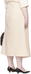 Studio Nicholson Off-White Mae Kick Front Midi Skirt