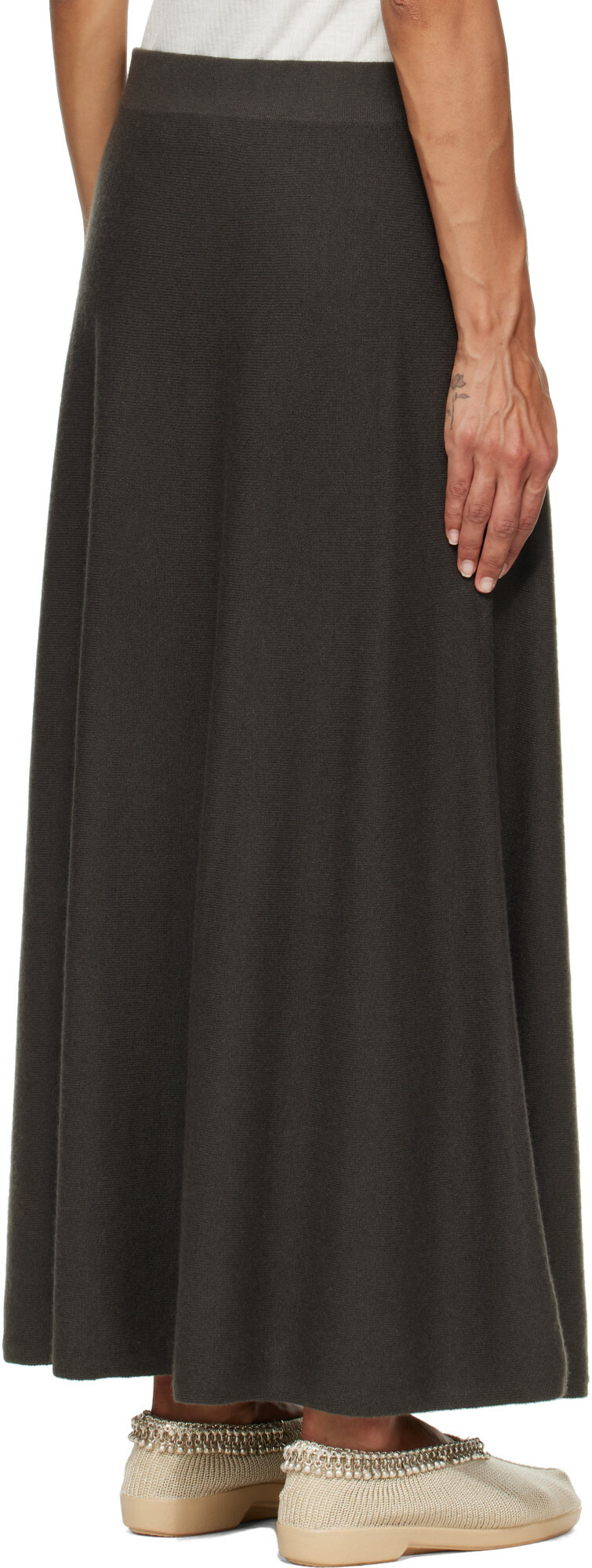 LISA YANG Gray Torie Midi Skirt