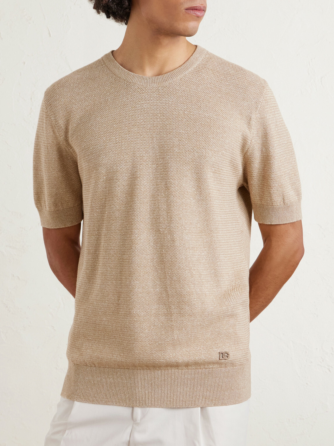 Dolce&Gabbana - Linen-Blend T-Shirt - Neutrals