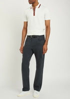 PS Paul Smith Striped-trim Stretch-cotton Polo Shirt White