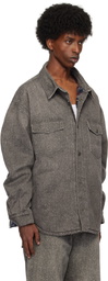 GUESS USA Gray Printed Denim Overshirt