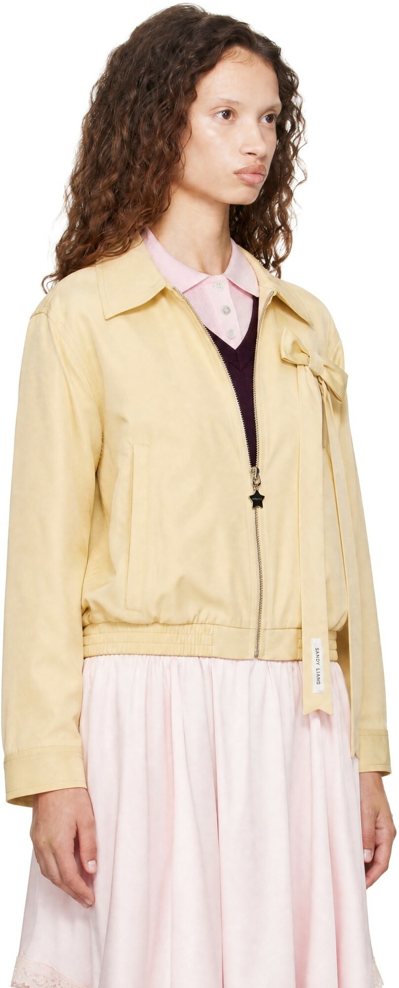 Sandy Liang Beige Darcy Jacket