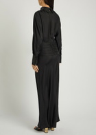 Rohe Tuxedo-style Silk Midi Dress Black