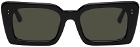 LINDA FARROW Black Nieve Rectangular Sunglasses