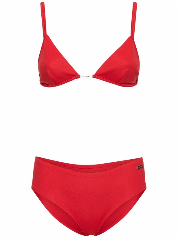 Photo: FERRAGAMO Jersey Triangle Bikini Set