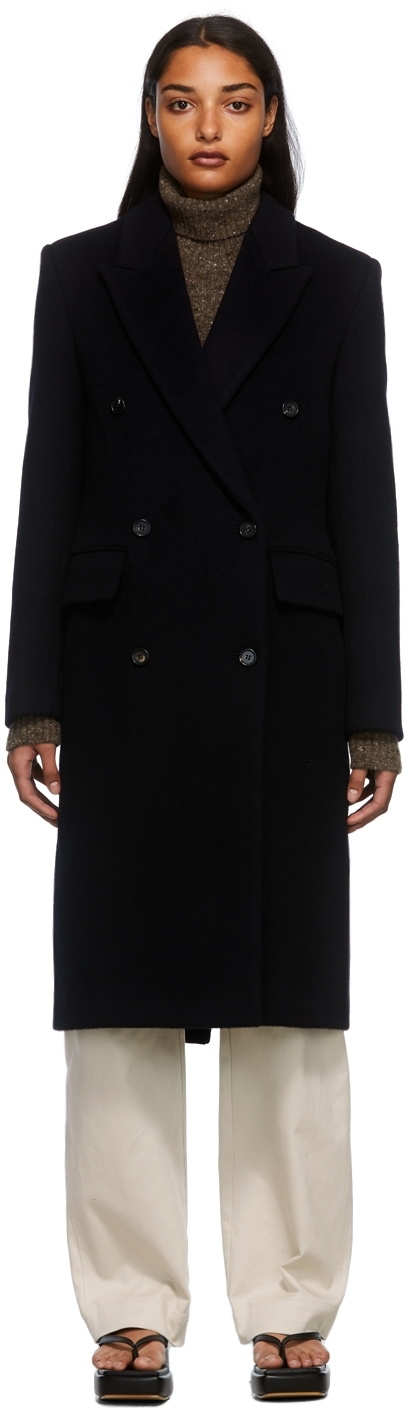Arch The Navy Double-Breasted Wool Coat Arch The