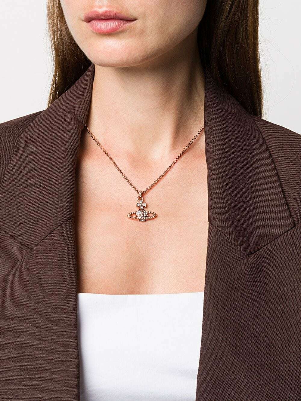 Vivienne Westwood Small Crystal-Embellished Mayfair Orb Pendant Necklace |  MILANSTYLE.COM