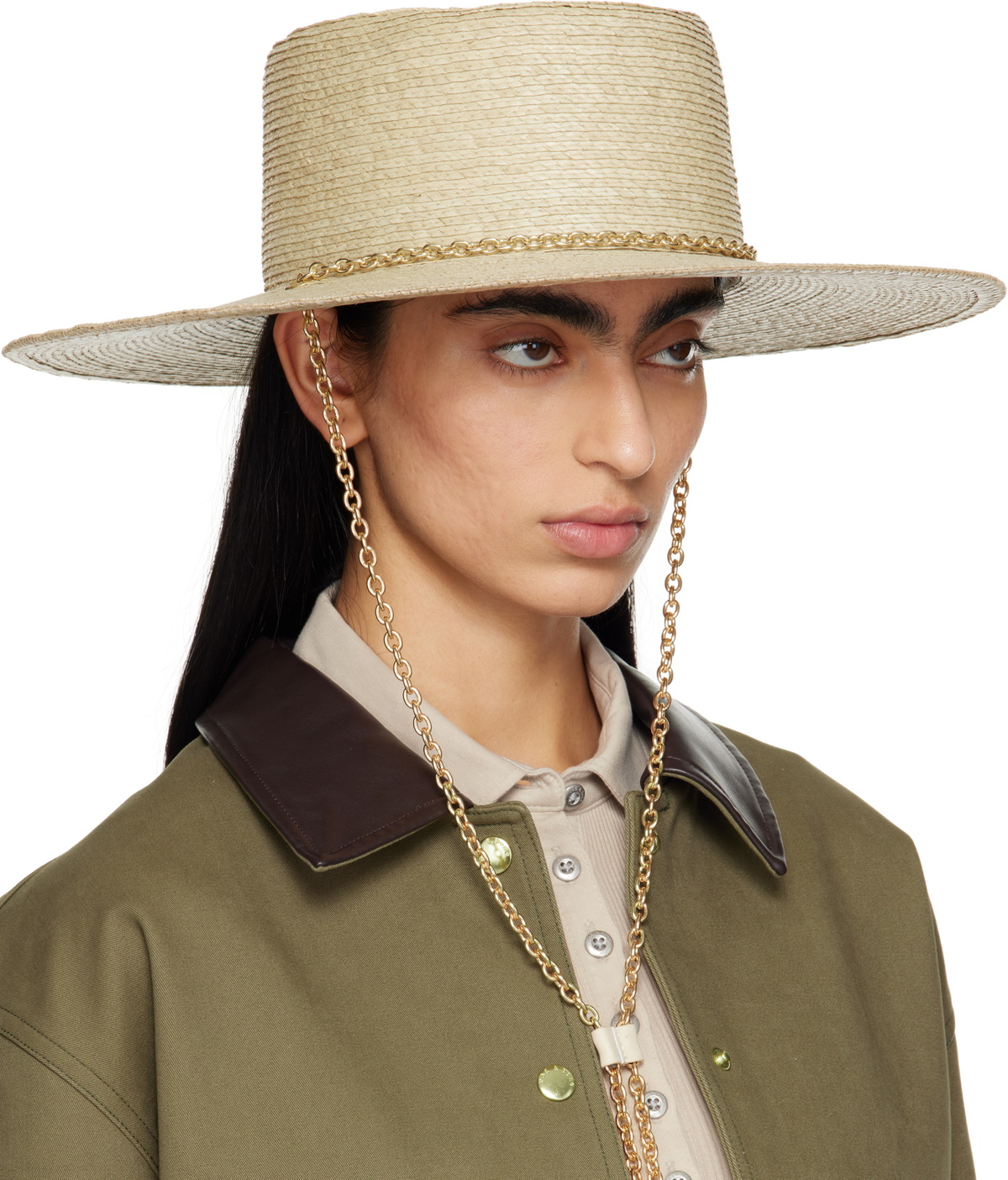 rag & bone Beige Jacque Boater Hat