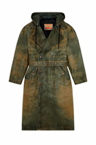 Diesel Trench coat in coated denim - Denim Jackets - Unisex - Brown