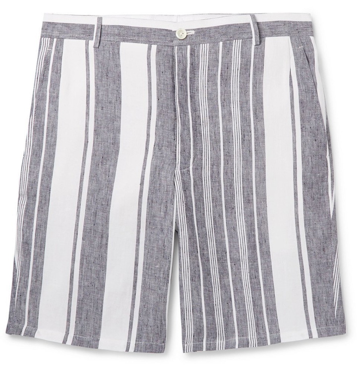 Photo: Thom Browne - Slim-Fit Striped Linen Shorts - Blue