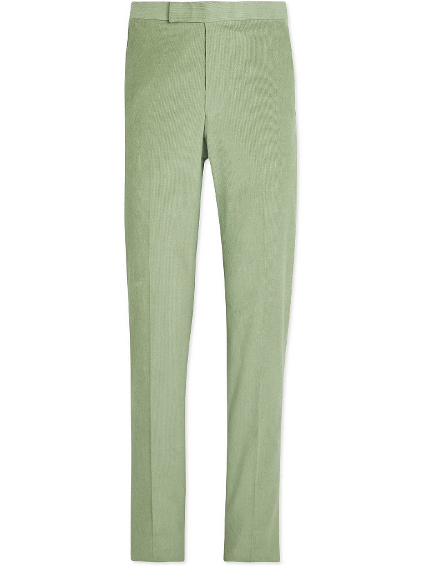 Photo: Richard James - Straight-Leg Cotton-Needlecord Suit Trousers - Green