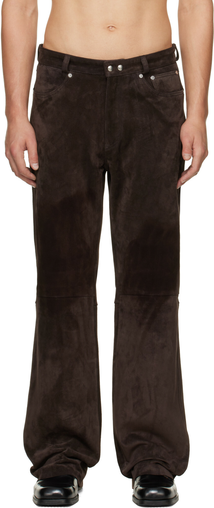 OUR LEGACY Brown Carlson Cut Leather Pants