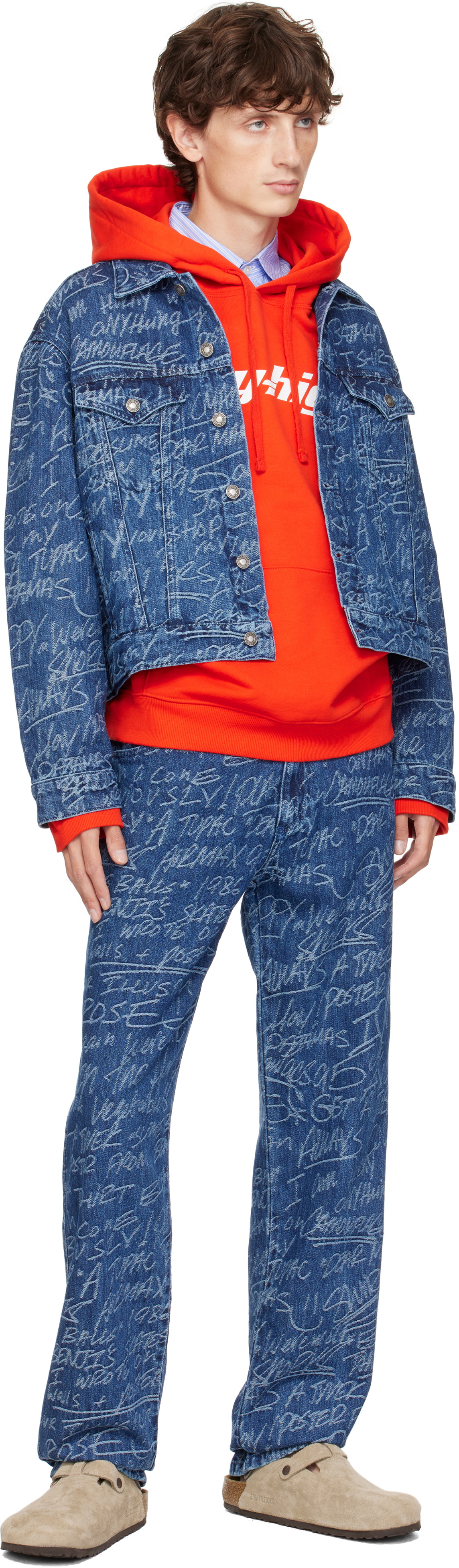 Sky High Farm Workwear Navy KS Graffiti Straight Leg Jeans
