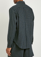 Wales Bonner London Logo Checked Stretch-linen Shirt Multicoloured 1