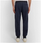 Berluti - Tapered Leather-Trimmed Cotton and Cashmere-Blend Sweatpants - Men - Navy