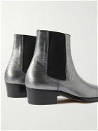 TOM FORD - Tejus Bailey Metallic Lizard-Effect Leather Chelsea Boots - Silver