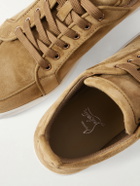 Christian Louboutin - Rantulow Orlato Grosgrain-Trimmed Suede Sneakers - Brown