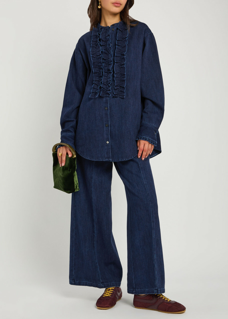 Forte_forte Denim Wide-leg Palazzo Trousers Indigo