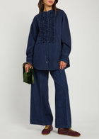 Forte_forte Denim Wide-leg Palazzo Trousers Indigo