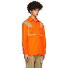 Feng Chen Wang Orange and Beige Twill Shirt