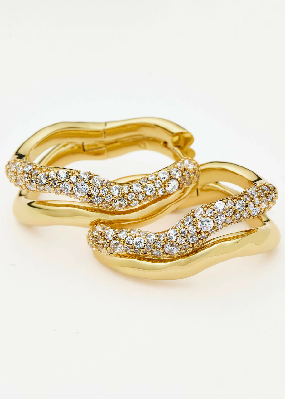 Missoma Molten Snow 18ct Gold-plated Double Medium Hoop Earrings - One Size