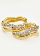 Missoma Molten Snow 18ct Gold-plated Double Medium Hoop Earrings - One Size
