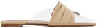 Nensi Dojaka Beige Pointed Toe Mule Flats
