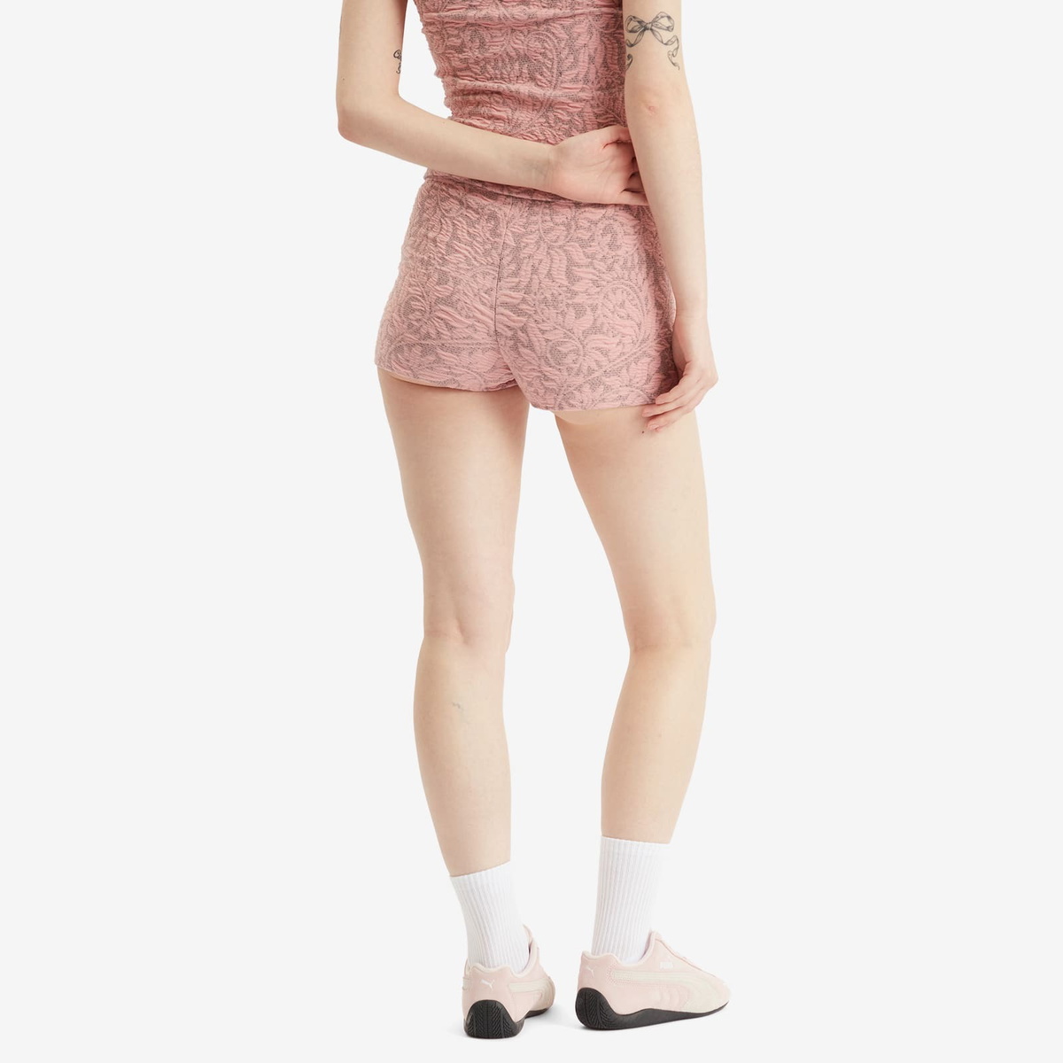 Fruity Booty Women's Posy Jacquard Shorties in Pink/Grey