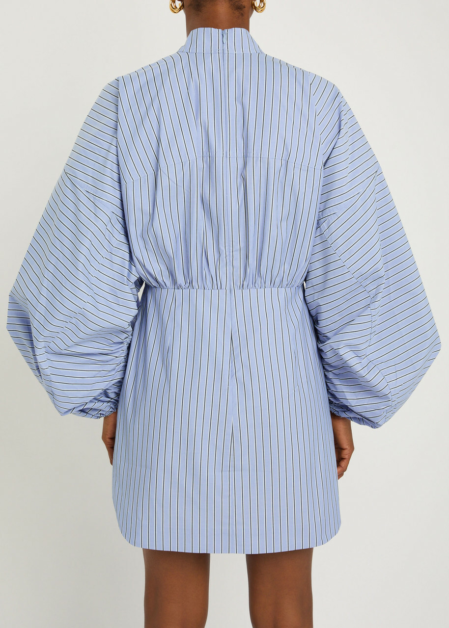 Zimmermann Drawstring Striped Woven Mini Shirt Dress Multicoloured 1