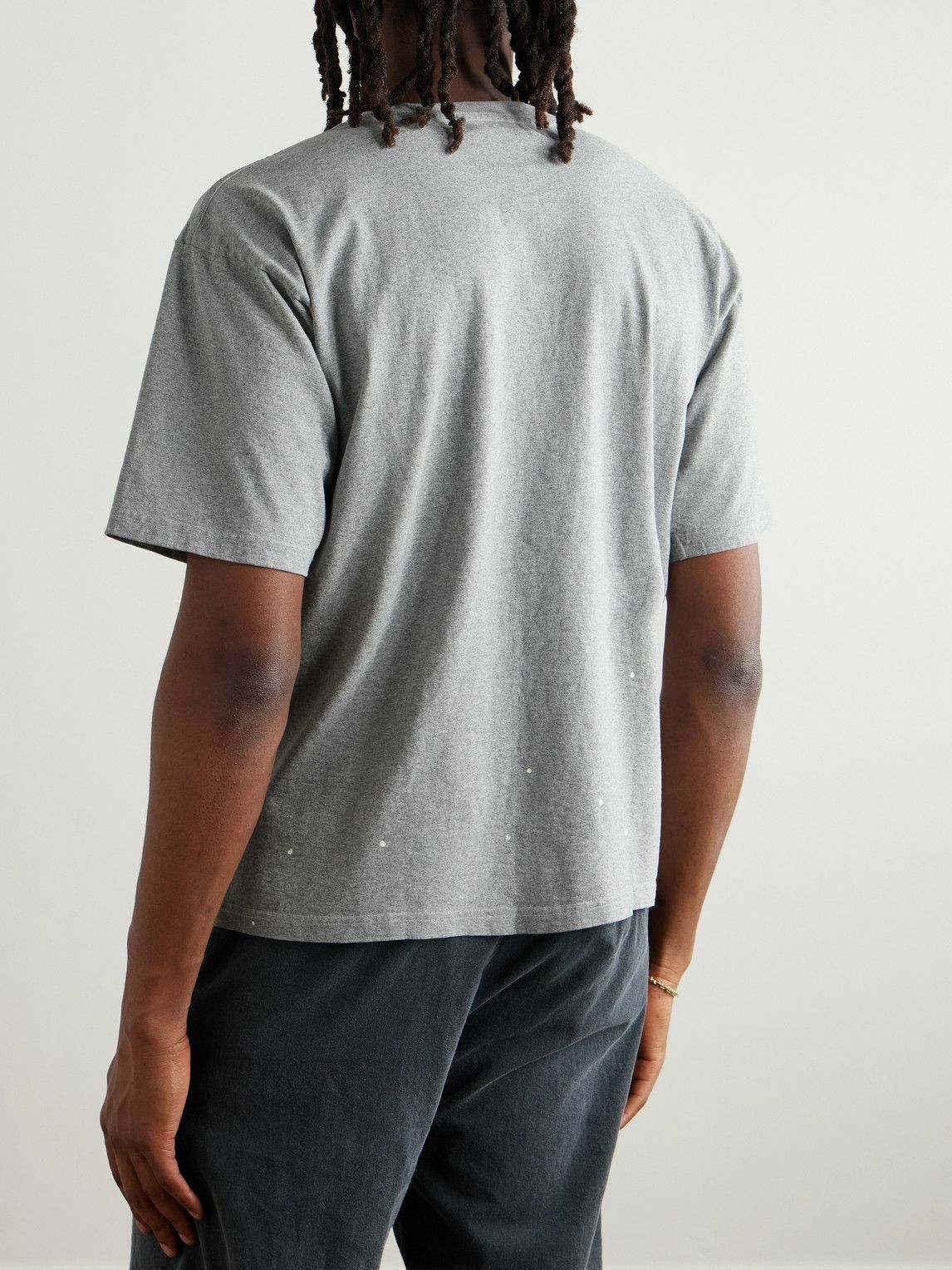 Remi Relief - Paint-Splattered Printed Cotton-Jersey T-Shirt - Gray