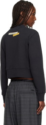 Palm Angels Black LA Times Edition News Fitted Crew Sweatshirt