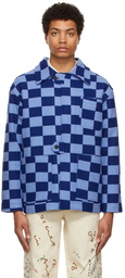 Bode Navy & Blue Checkerboard Jacket