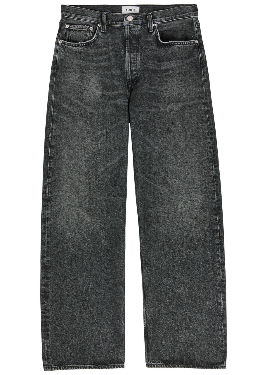 Agolde Afton Relaxed Straight-leg Jeans Dark Grey