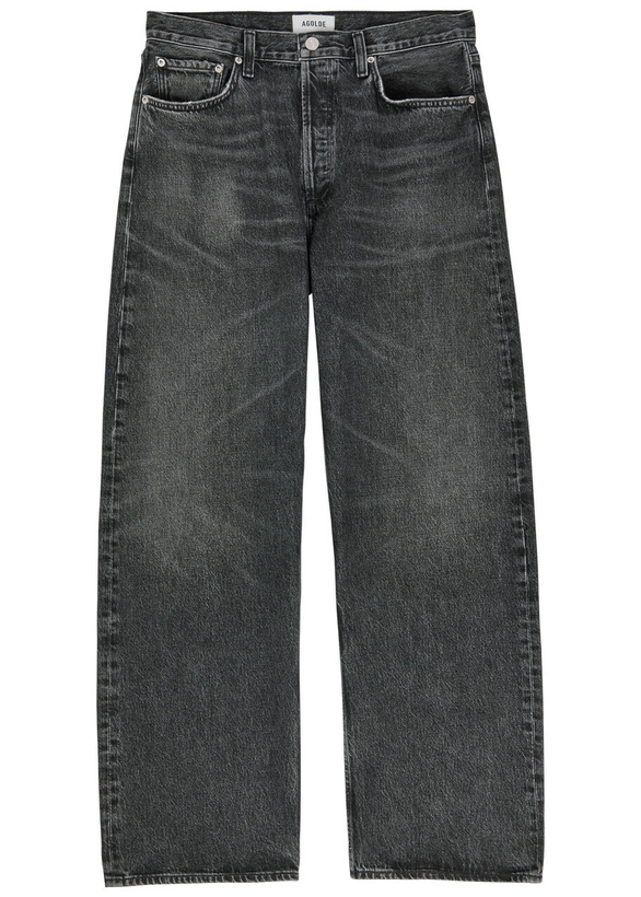 Photo: Agolde Afton Relaxed Straight-leg Jeans Dark Grey
