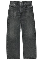 Agolde Afton Relaxed Straight-leg Jeans Dark Grey