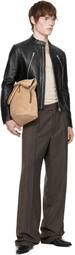 Maison Margiela Taupe Two-Tone Wool Trousers
