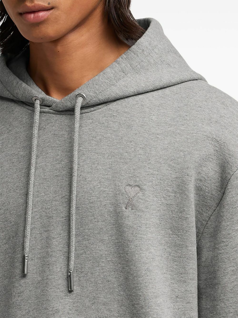 AMI Paris Grey Ami De Coeur Hoodie