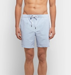 Onia - Charles Long-Length Striped Seersucker Swim Shorts - Blue