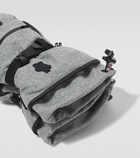 Moncler Grenoble Leather-trimmed virgin wool ski gloves