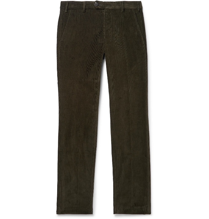 Photo: Purdey - Slim-Fit Stretch-Cotton Corduroy Trousers - Green