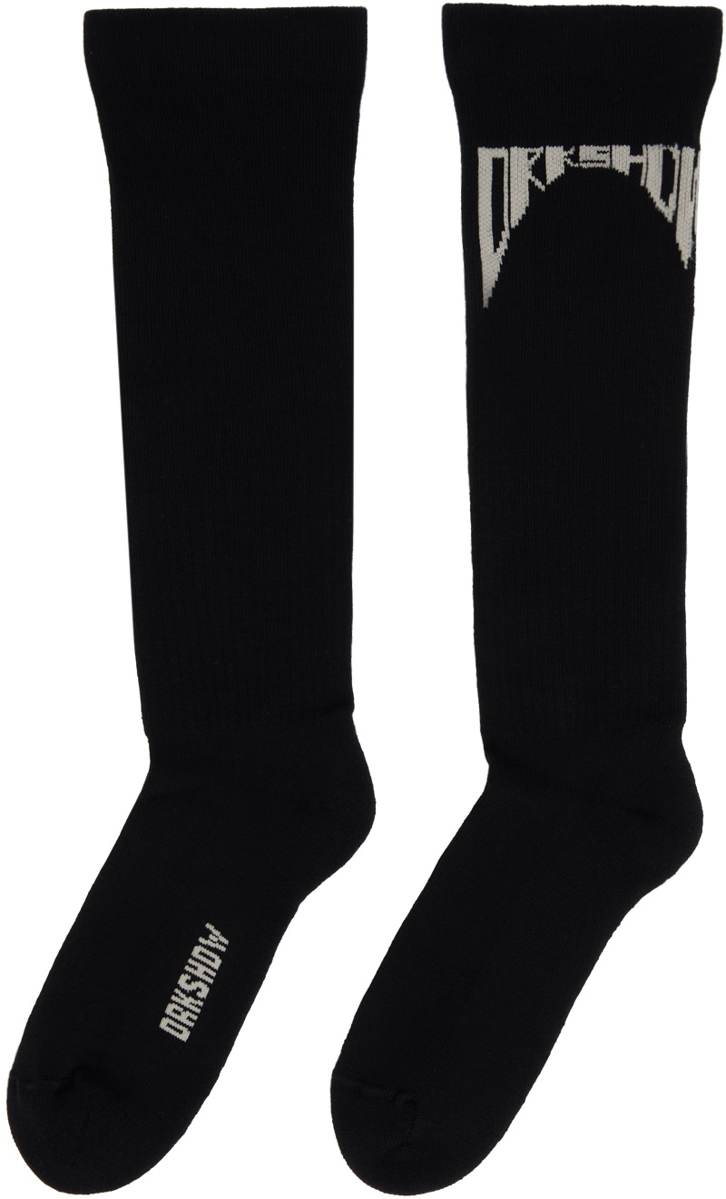 Rick Owens DRKSHDW Black Porterville Knee High Socks Rick