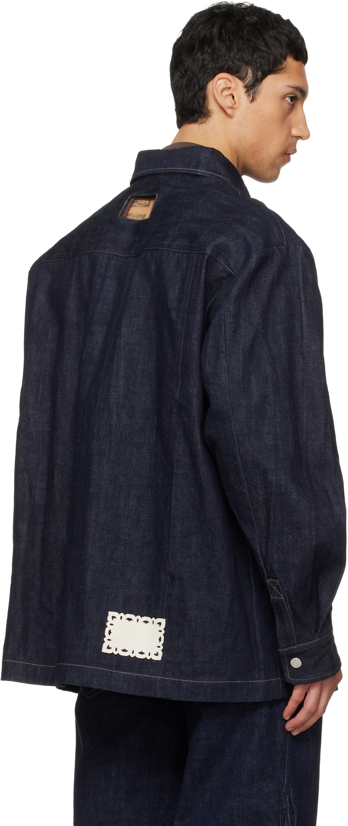 NULLUS Navy Slits Selvedge Denim Jacket NULLUS