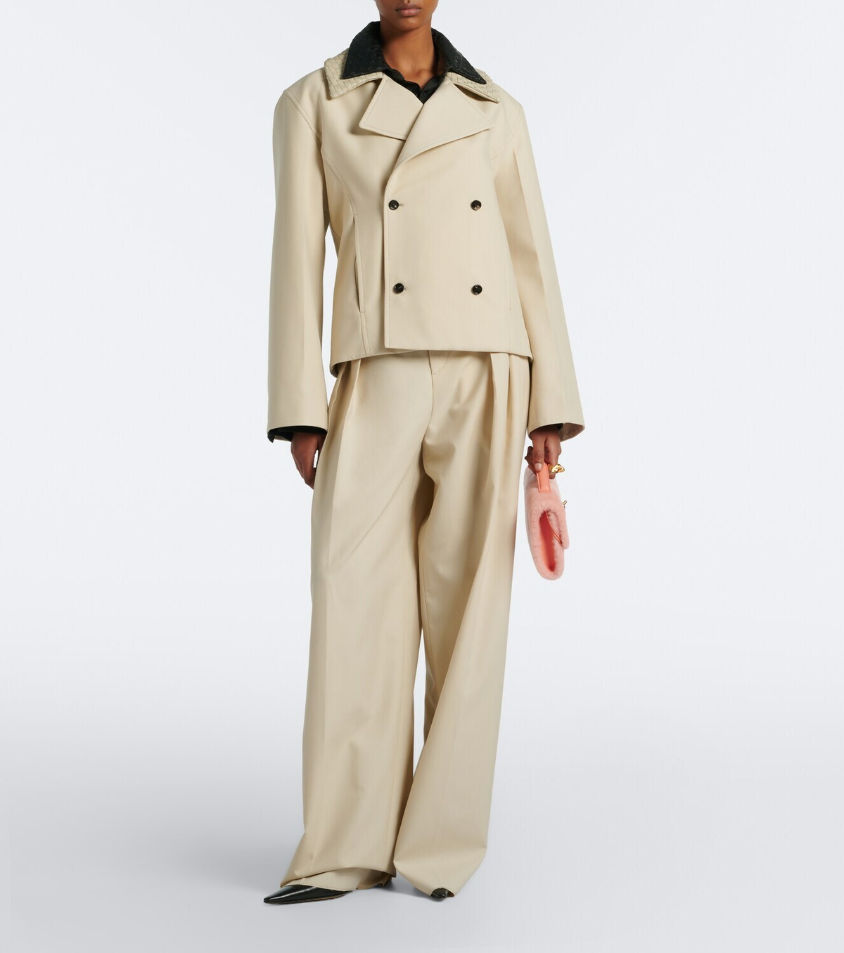 Bottega Veneta Andiamo shearling clutch