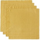 L'OBJET Yellow Linen Sateen Napkin Set