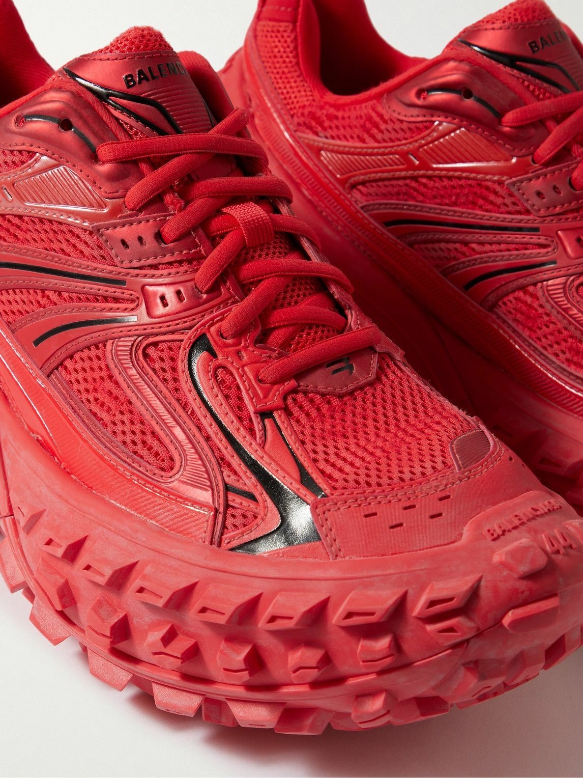 BALENCIAGA - Track Nylon, Mesh and Rubber Sneakers - Red Balenciaga
