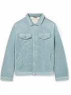 Brunello Cucinelli - Slim-Fit Padded Cotton-Blend Corduroy Trucker Jacket - Blue
