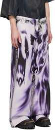 Gerrit Jacob White & Purple Printed Jeans