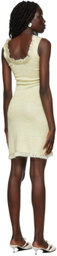 Gauntlett Cheng SSENSE Exclusive Yellow Knit Bubble Fringe Short Dress