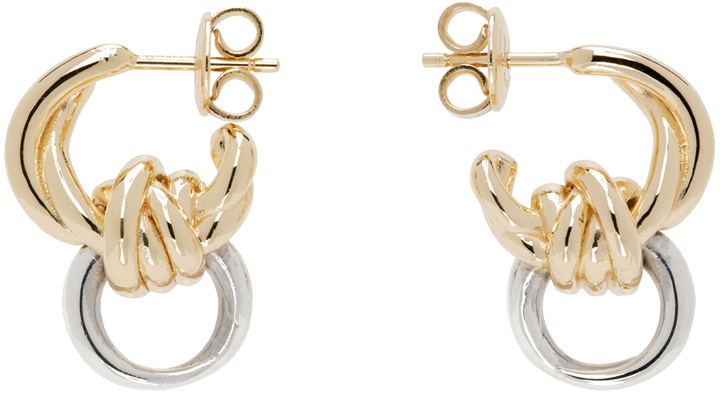 Photo: Bottega Veneta Silver & Gold Knot Earrings